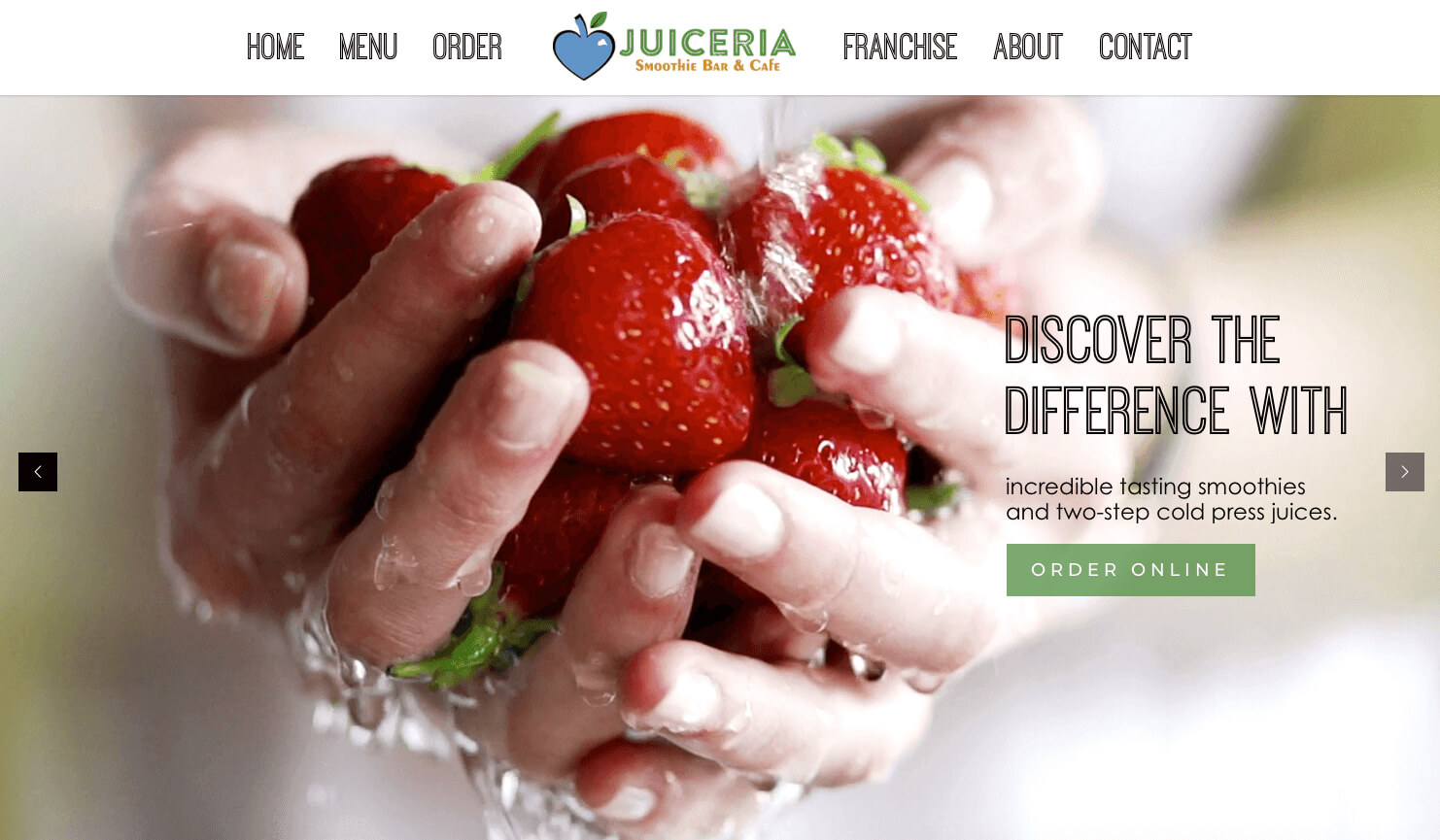 juiceria smoothie bar home page