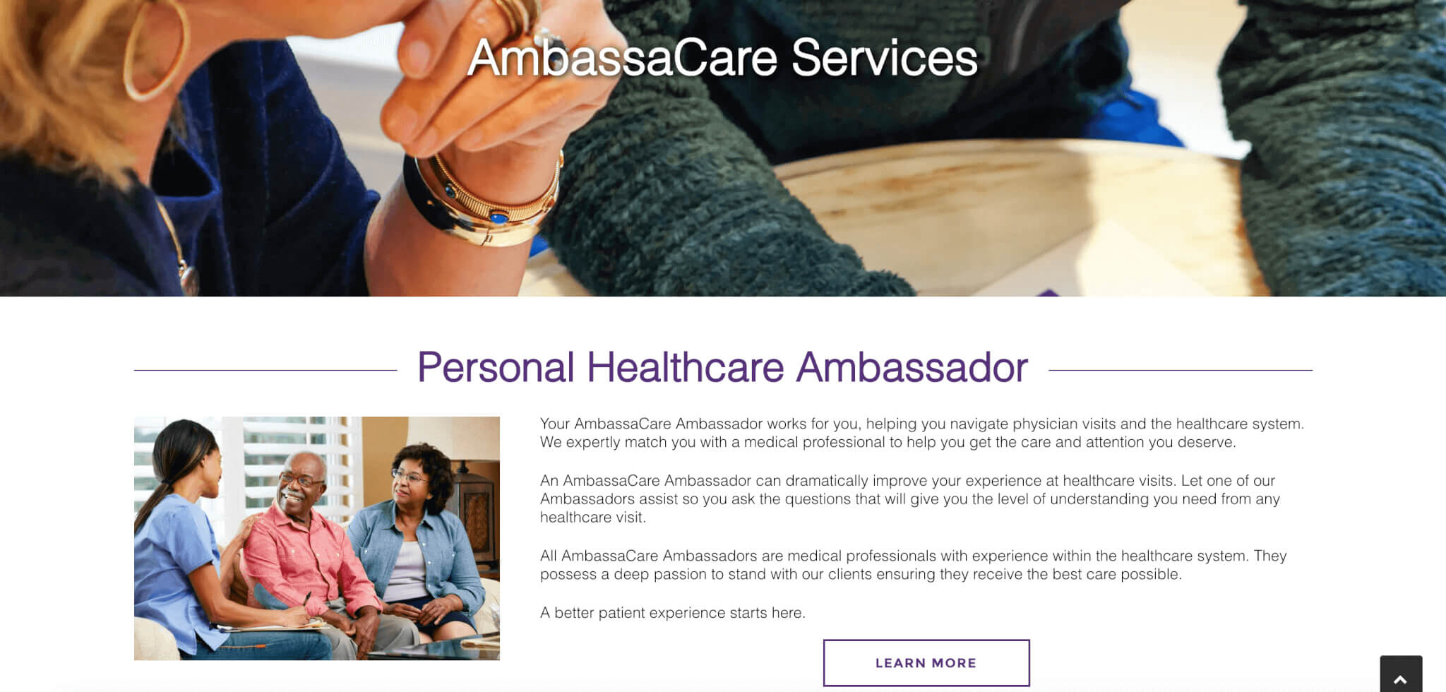 ambassacare medical website design in charleston