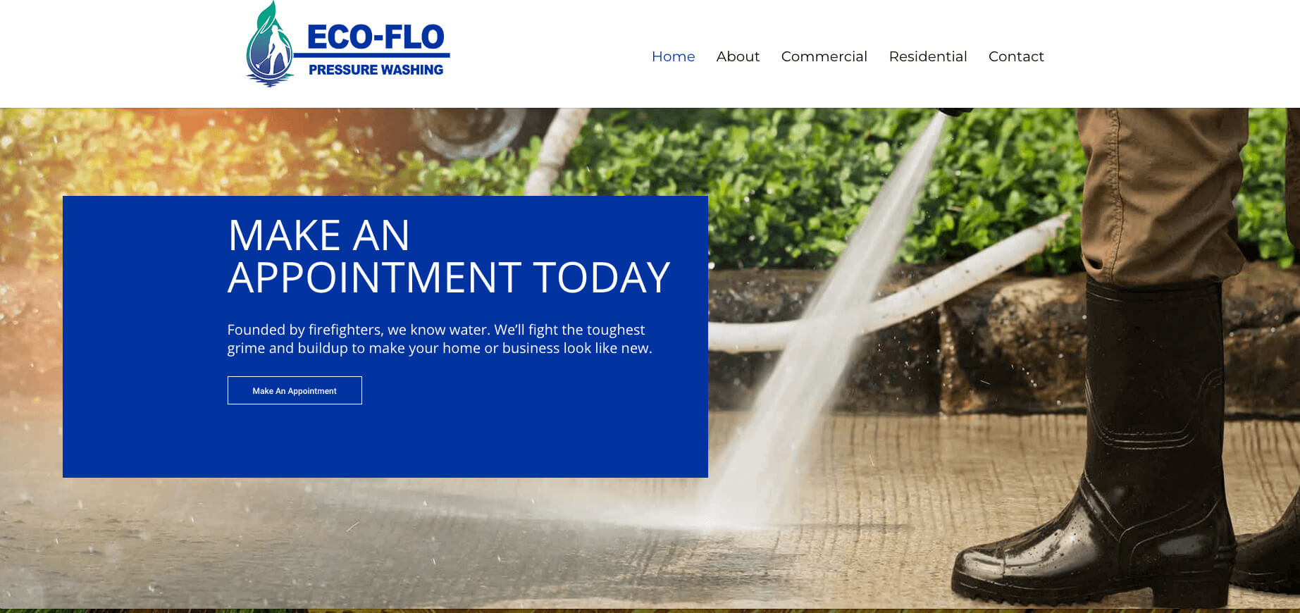 eco flo pressure washing logo design new website