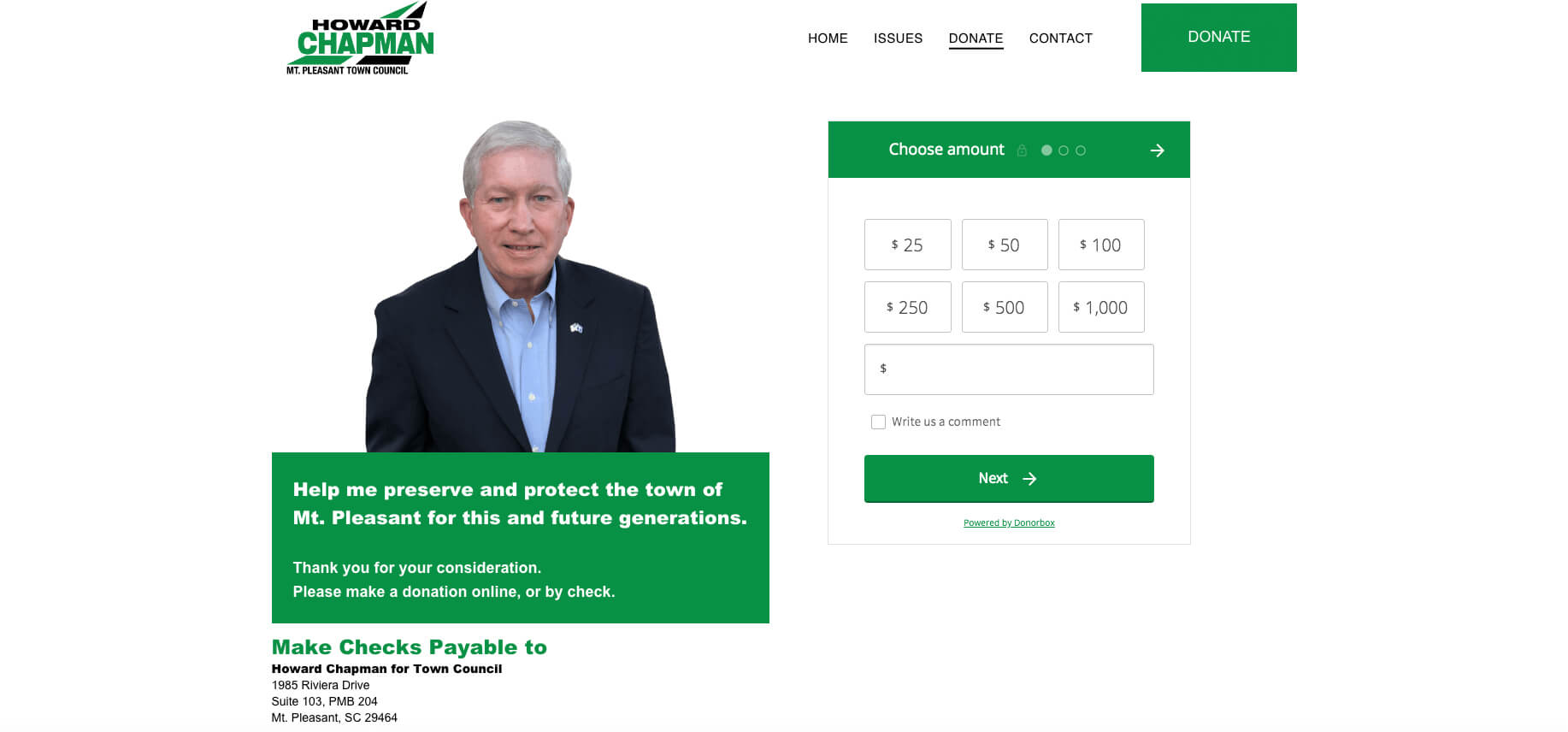 howard chapman town council website for campaign