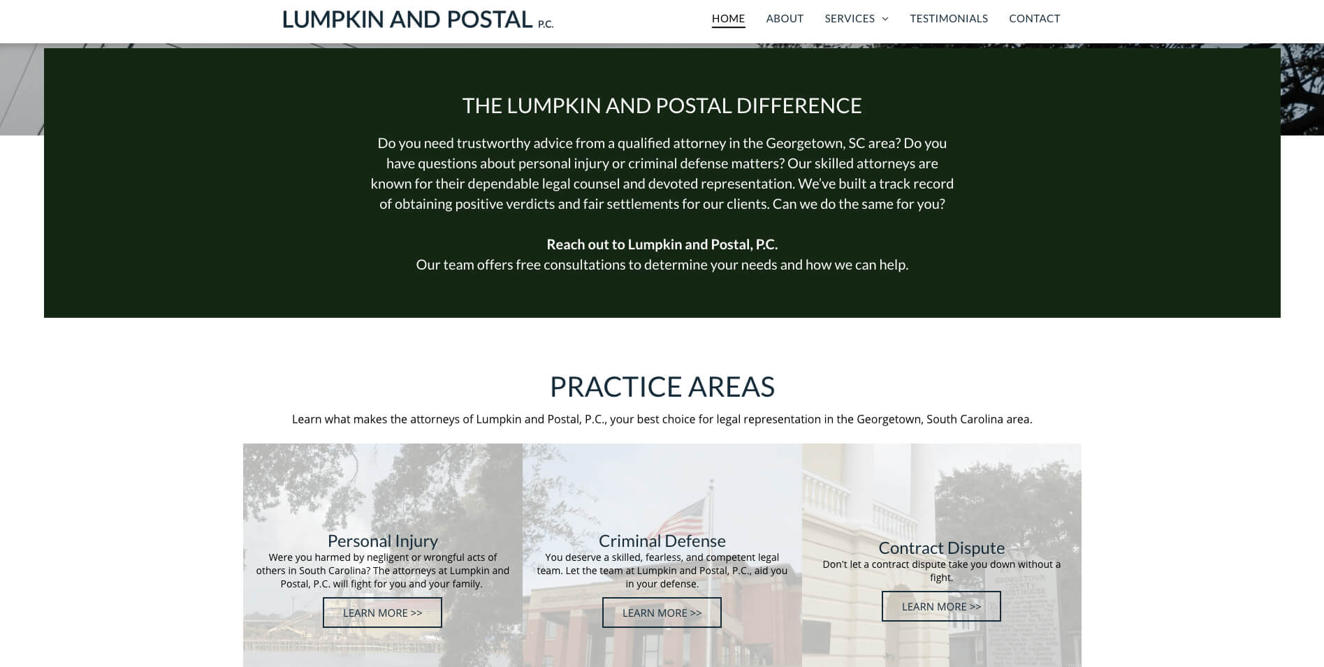 lumpkin postal georgetown attorney website design georgetown marketing