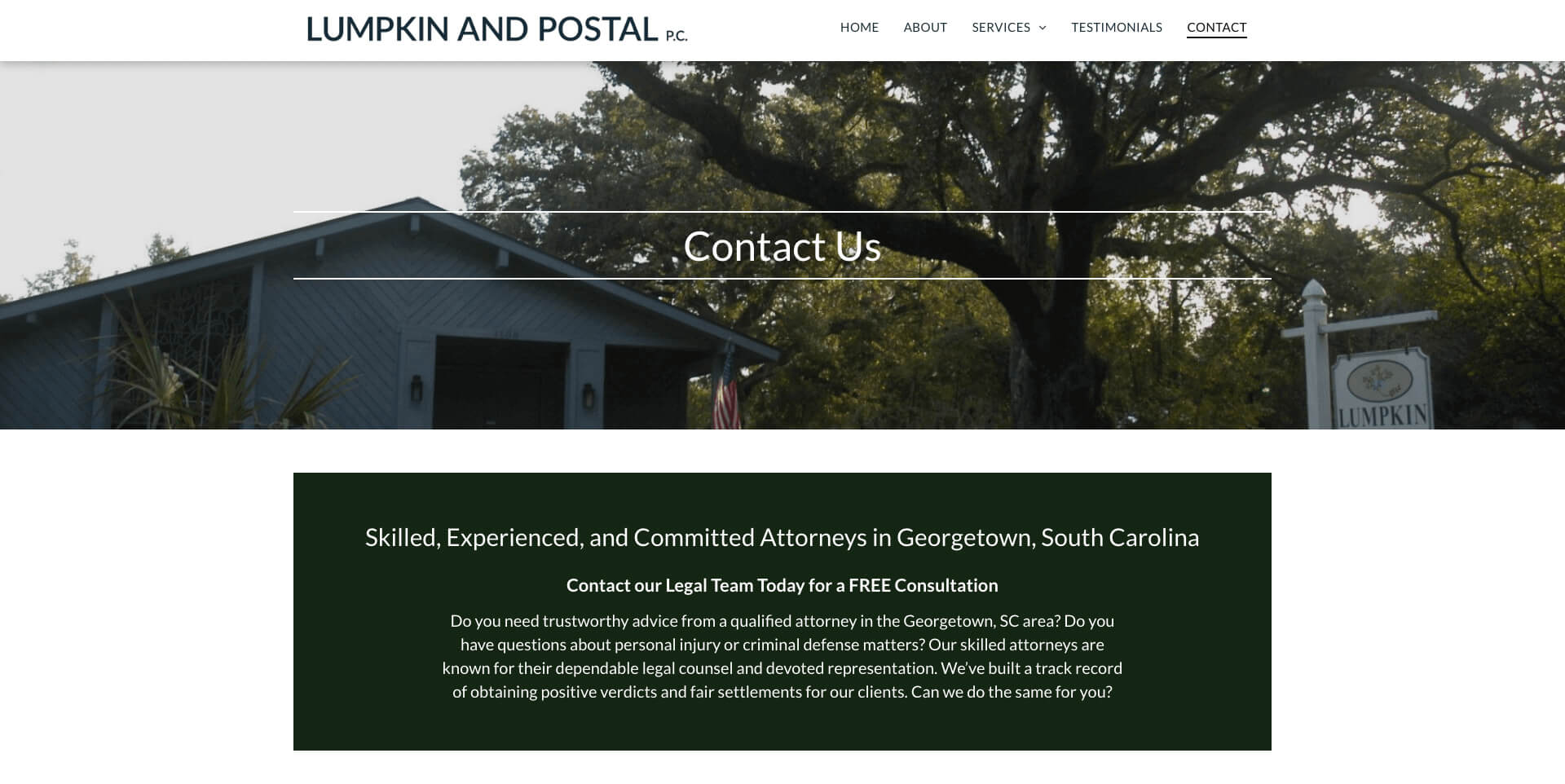 lumpkin postal georgetown attorney website design georgetown marketing
