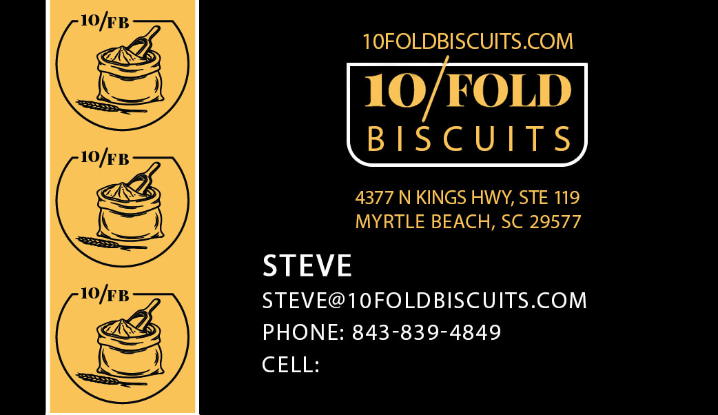 10 fold biscuits myrtle beach business cards