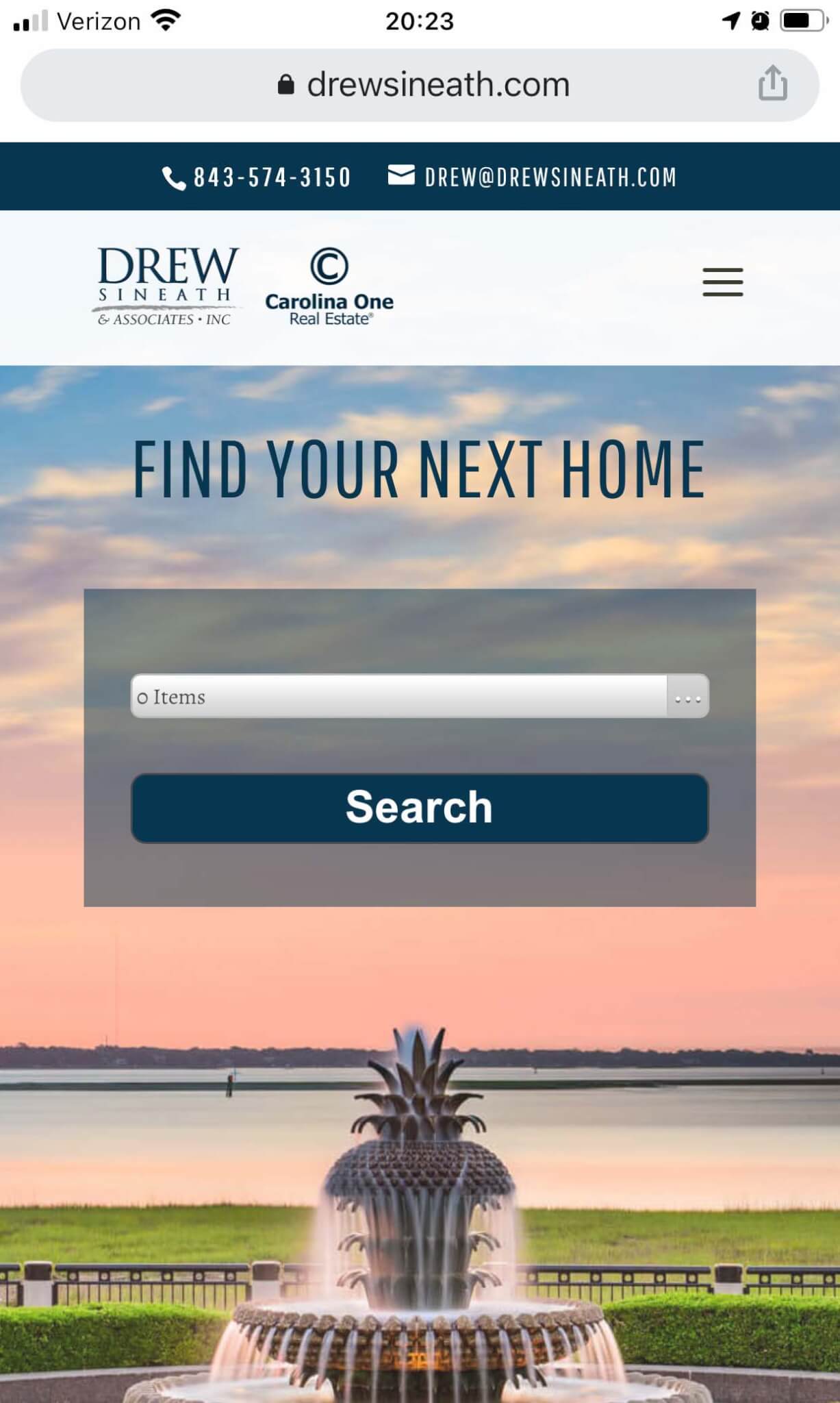Drew Sineath Real Estate Website Created by Local Stingray Branding 