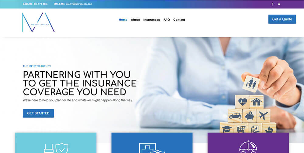 meister agency financial advisor charleston website, small business web design company