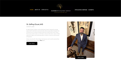 home page of cluver psychiatric group website by stingray branding