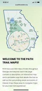 trails feature for the new PATH Foundation mobile app created by stingray branding