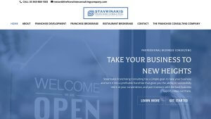 Stavrinakis franchise consulting website homepage created by stingray branding