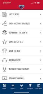 SC Stingrays Fanzone Page Designed by Mobile App Company Stingray Branding