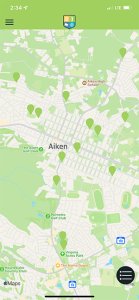 City of Aiken Explorer App Maps feature created by Stingray Branding