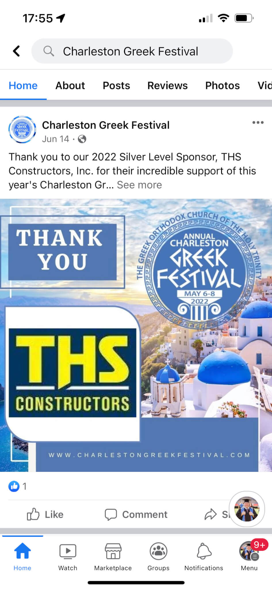 Charleston Greek Festival social media management client 