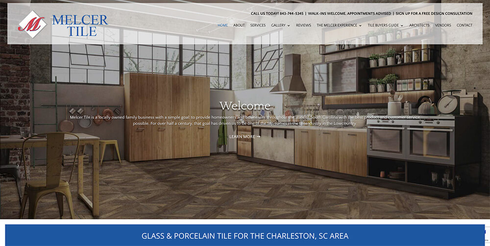 melcer tile charleston wordpress website design by stingray branding