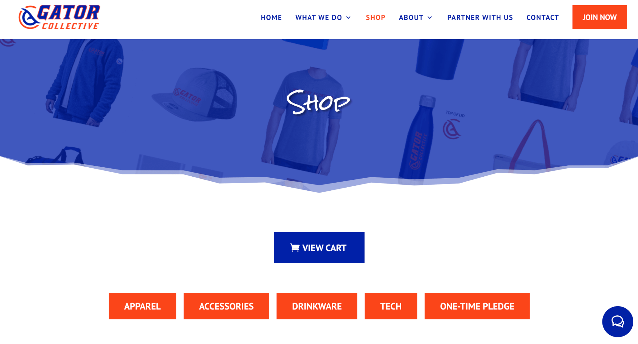 New Gator Collective shop page on new website created and designed by stingray branding