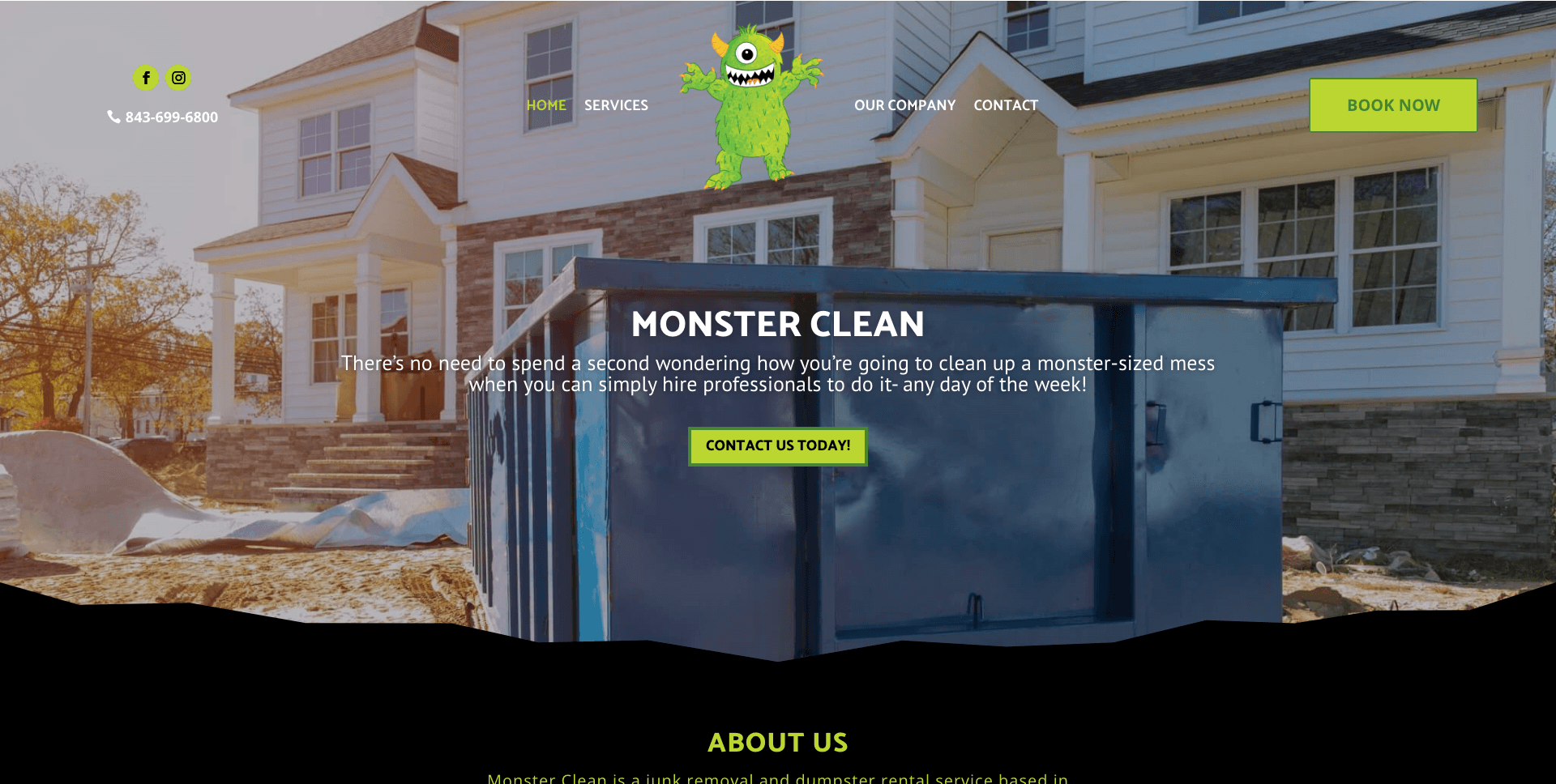 Charleston Web Design for Monster Clean 