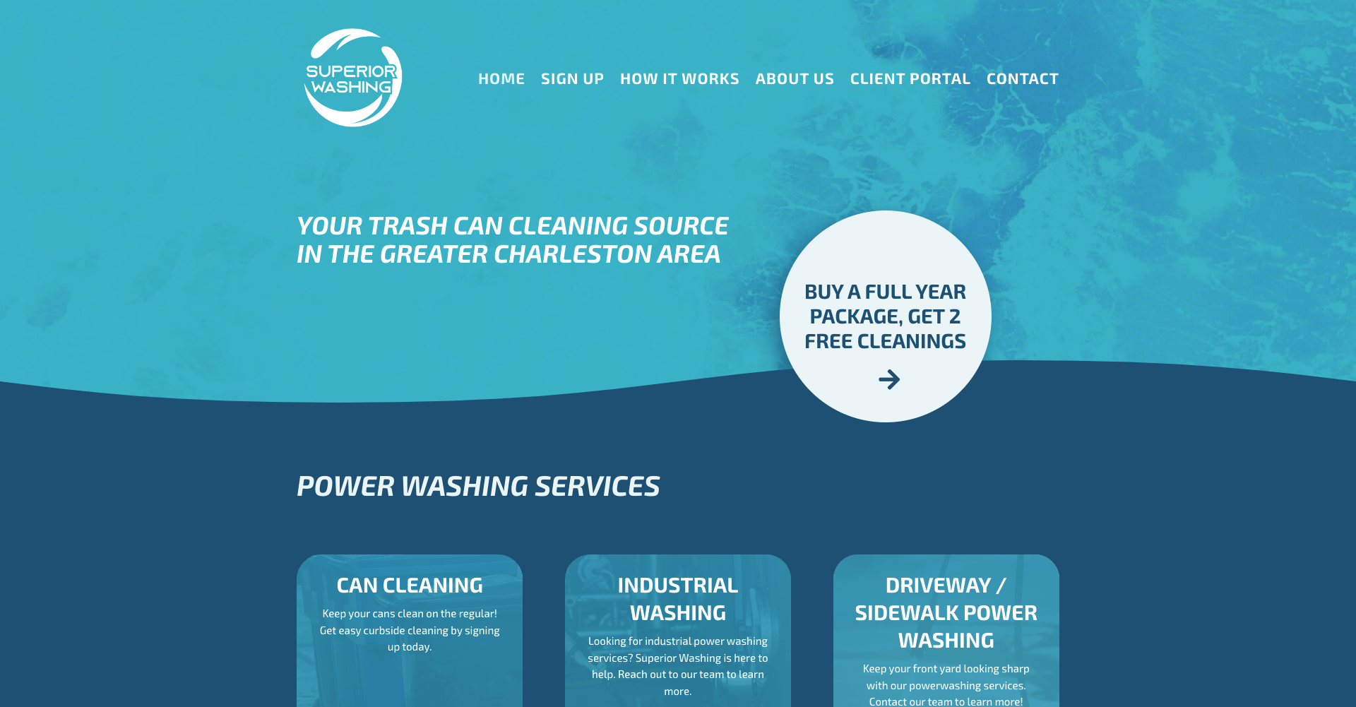 Supior Washing Website Designed by Charleston Marketing and Design - Stingray Branding 