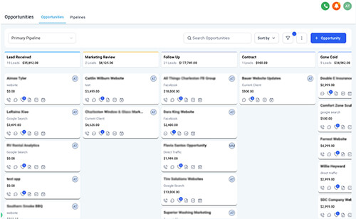 Stingray Branding CRM & Marketing Automation Sales System opportunities